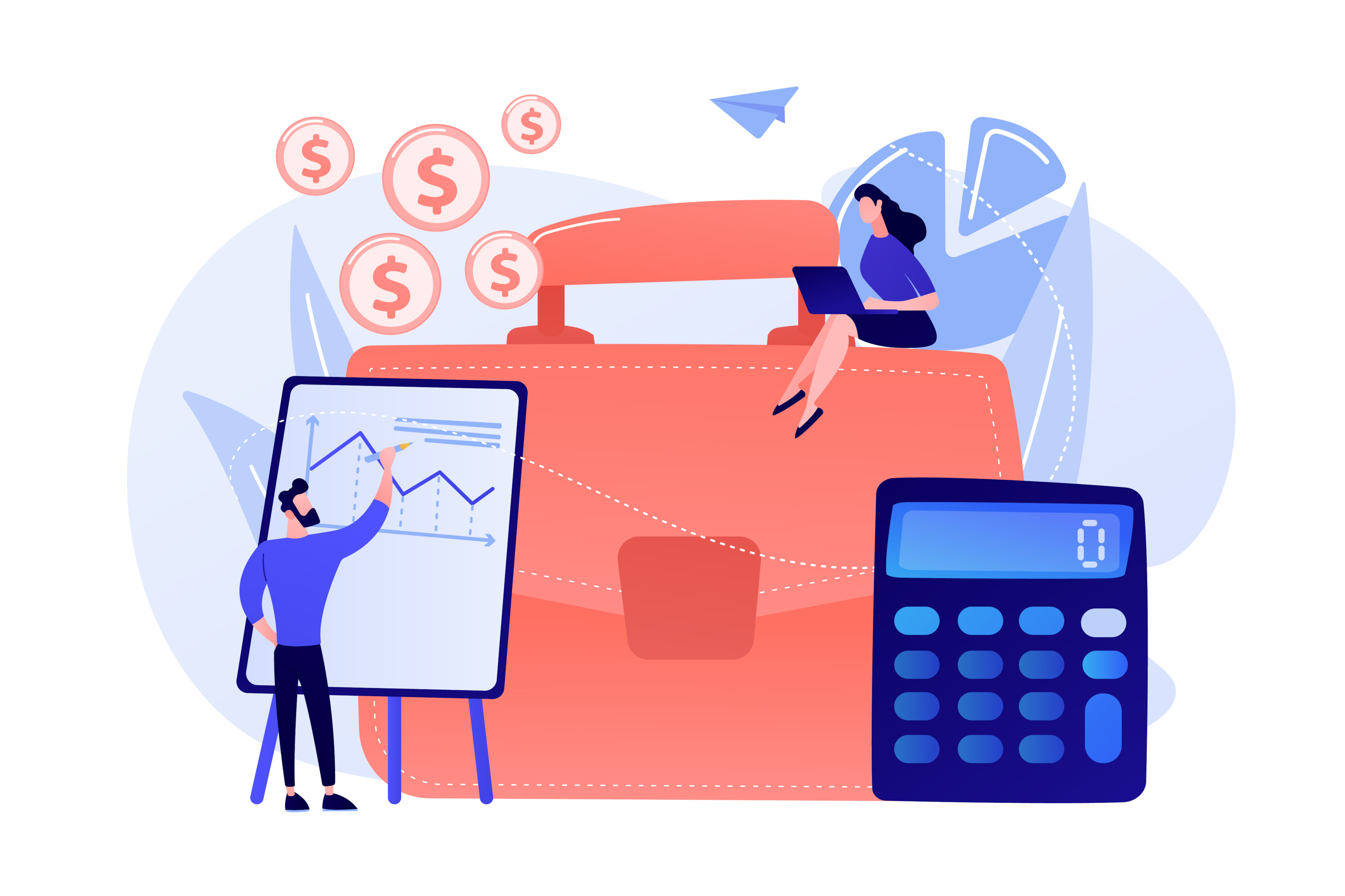 A man is calculating marketing plan on a budget.