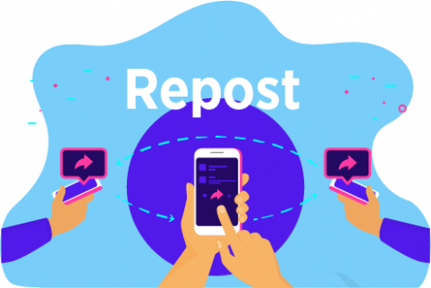 Reposting creates a network of the post where people repost it again again.