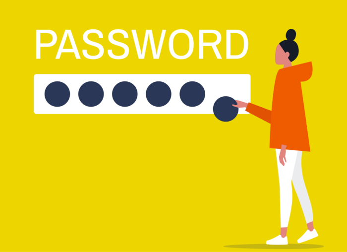 a girl setting password for her Instagram account