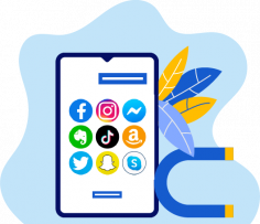 Attract your audience like a magnet with all the social media platforms on your phone.